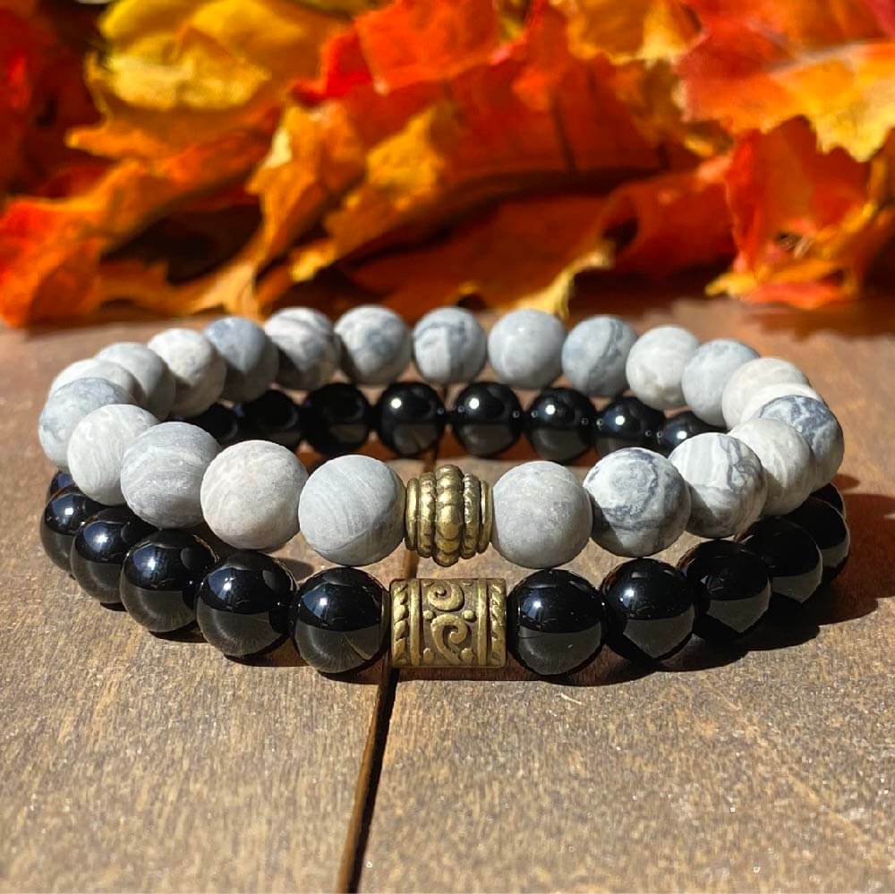 Gemstone Bracelets with Jasper Stone, Matte Onyx and Hematite | Men Style | Men's Bracelet store | Men's Beaded Bracelet | Gift For Him