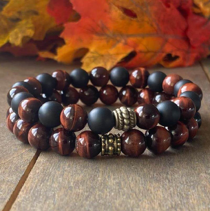 Couple Bracelet, Matching Bracelets for Couples Red Tigers Eye - UNLOCK YOUR CHAKRA