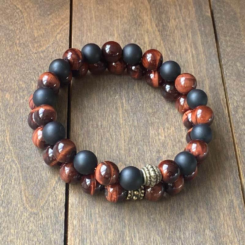 Couple Bracelet, Matching Bracelets for Couples Red Tigers Eye - UNLOCK YOUR CHAKRA