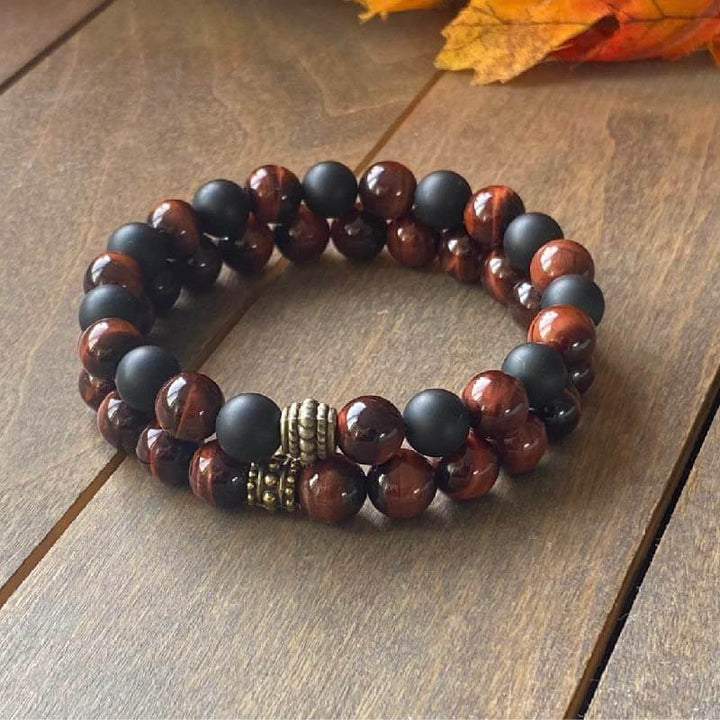 Couple Bracelet, Matching Bracelets for Couples Red Tigers Eye - UNLOCK YOUR CHAKRA